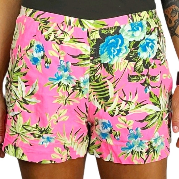 Marisa Summer Shorts Size Medium Pink Tropical - Picture 1 of 5